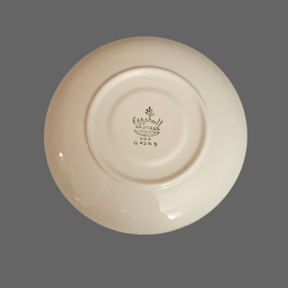 Homer Laughlin Eggshell Nautilus Saucer 5.75" Floral Gold Trim USA G49N5 1949 - Picture 2 of 3
